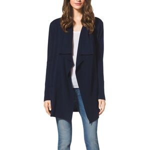 MICHAEL KORS Women's Navy Long Sleeve Open Cardigan Sweater, Medium
